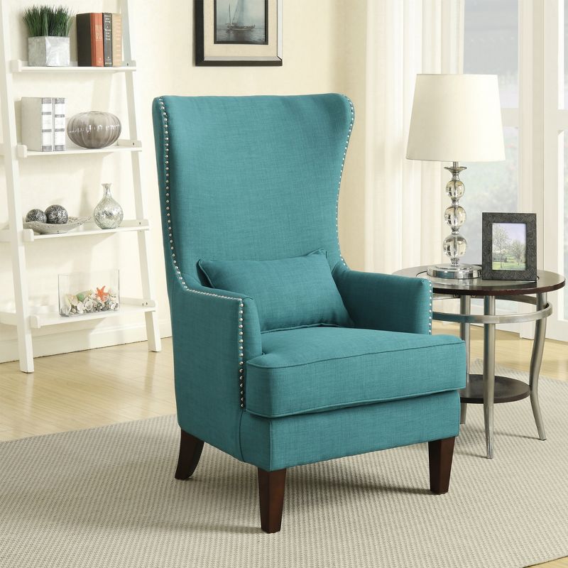 Karson High Back Upholstered Chair Teal - Picket House Furnishings