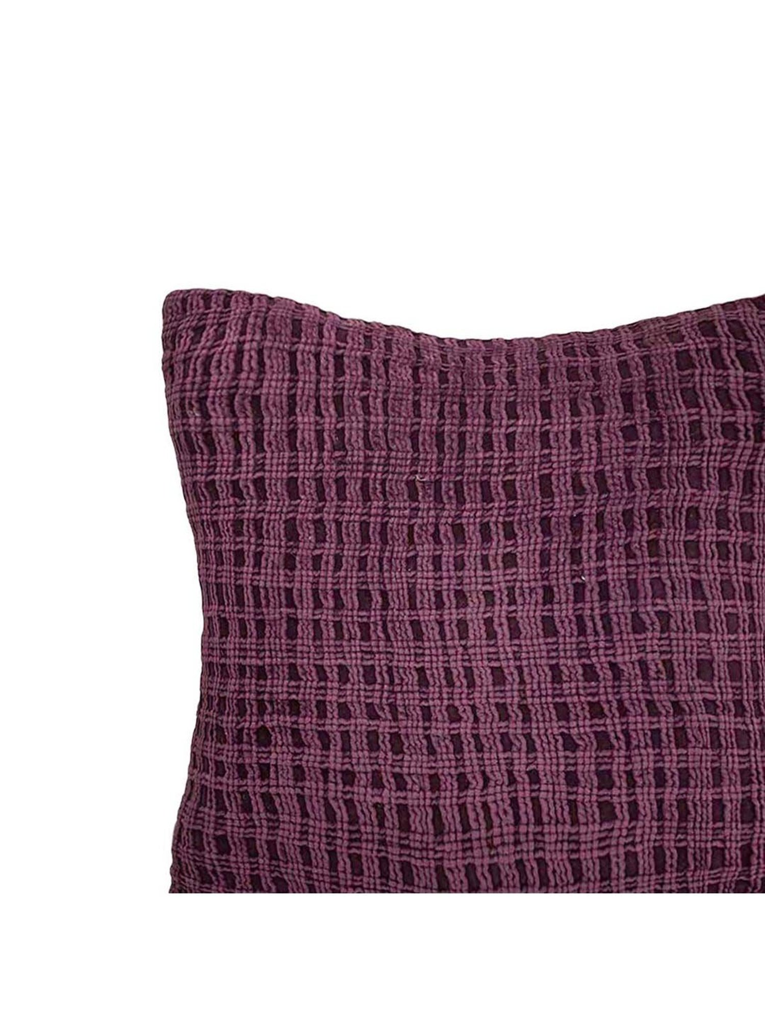 Home4U Sled Purple Cotton Cushion Cover - Set of 1