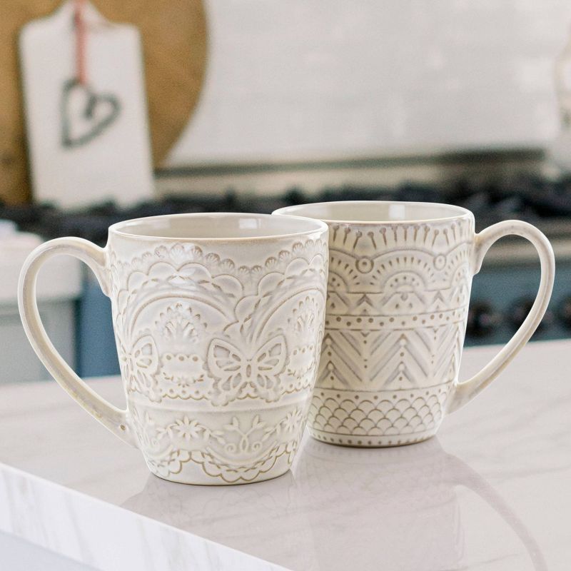 Gibson Elite 14oz 4pk Stoneware Pure Elegance Assorted Mugs