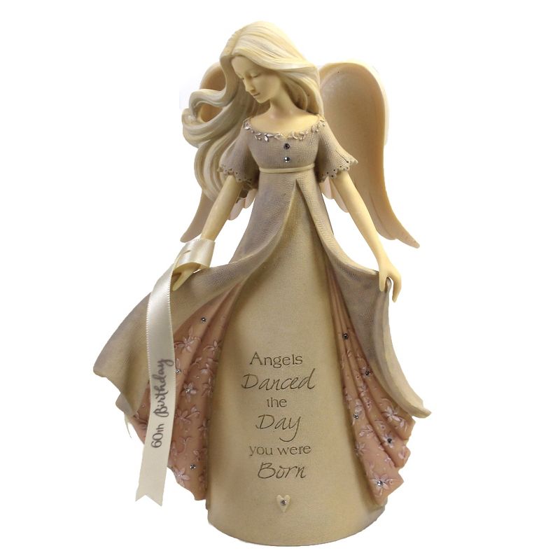 Foundations 7.5" 60Th Birthday Angel Danced Day Born  -  Decorative Figurines