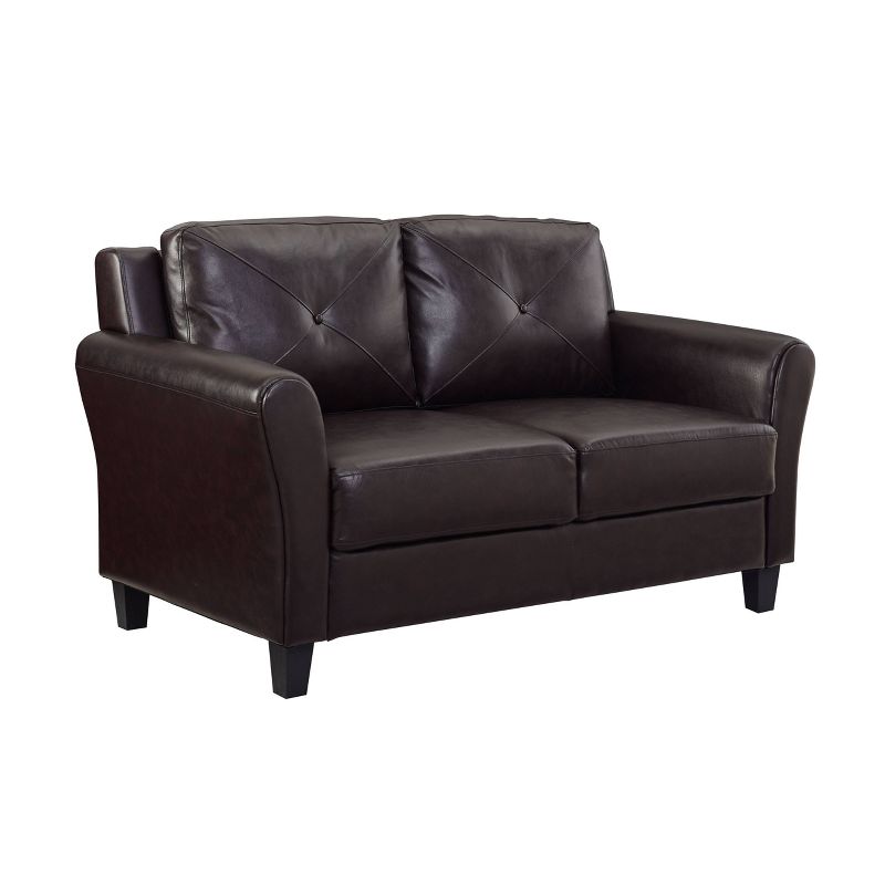 Helena Faux Leather Loveseat Java Brown - Lifestyle Solutions