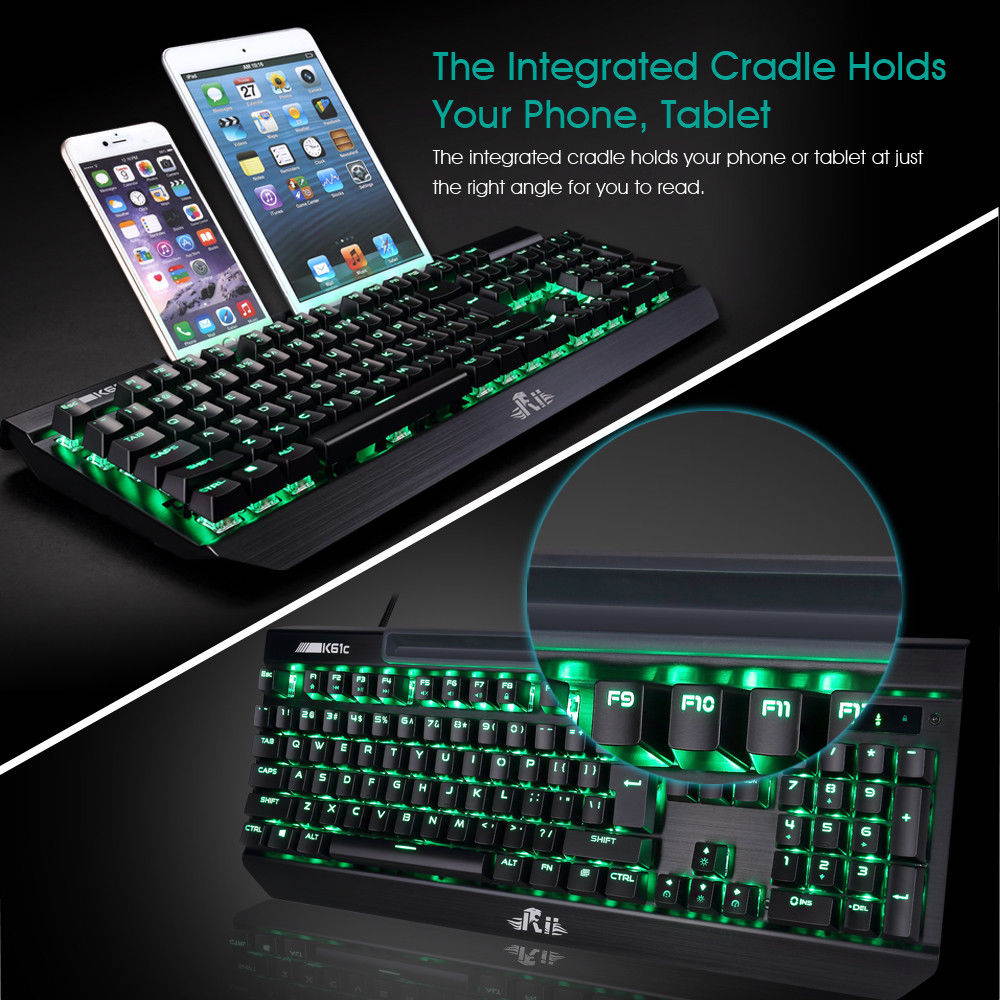 Rii K61C Backlit Mechanical Gaming Keyboard for Mac or Windows Computer 7 8 10
