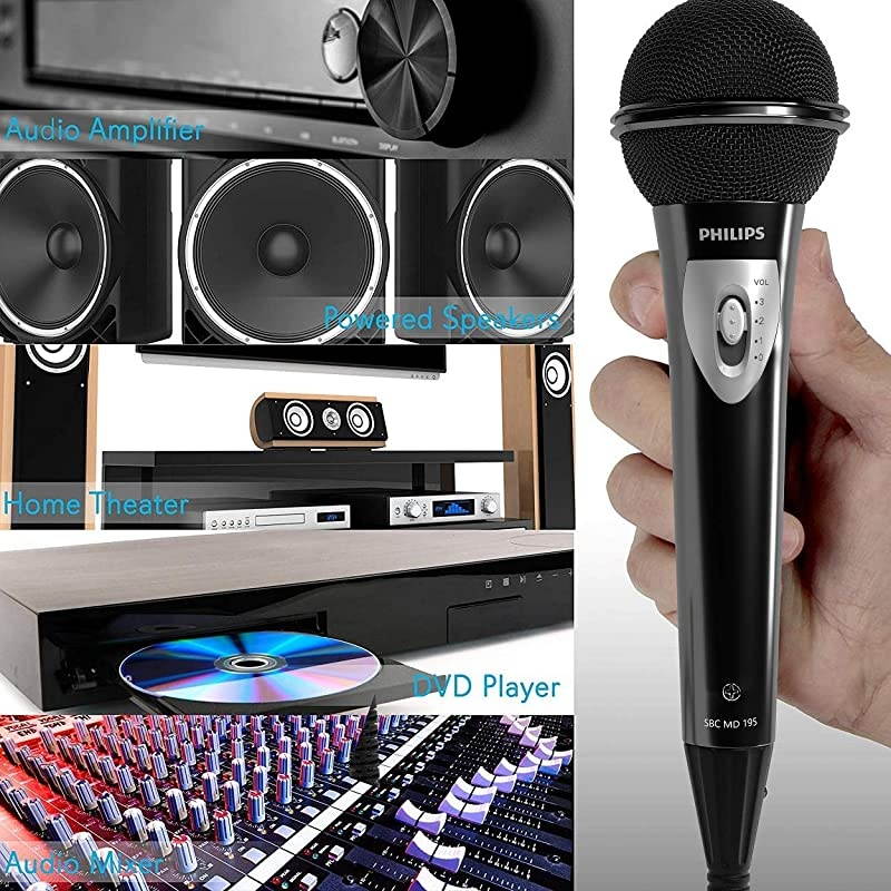 Vocal Dynamic Microphone, Wired Mic Audio Technica Microphone Professional, for Vocal and Singing with Volume Control with 16 Feet XLR Audio Cord