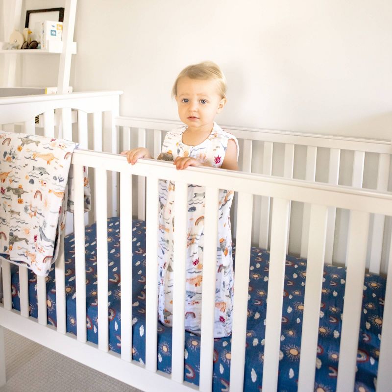 Bebe au Lait Muslin Bedtime Swaddle Wrap - Narwhal 12-18 Months