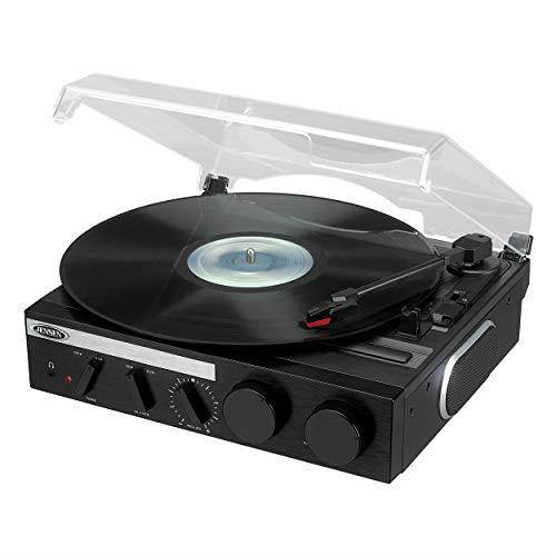 Jensen JTA-230R Speed Stereo Turntable with Built-in Speakers