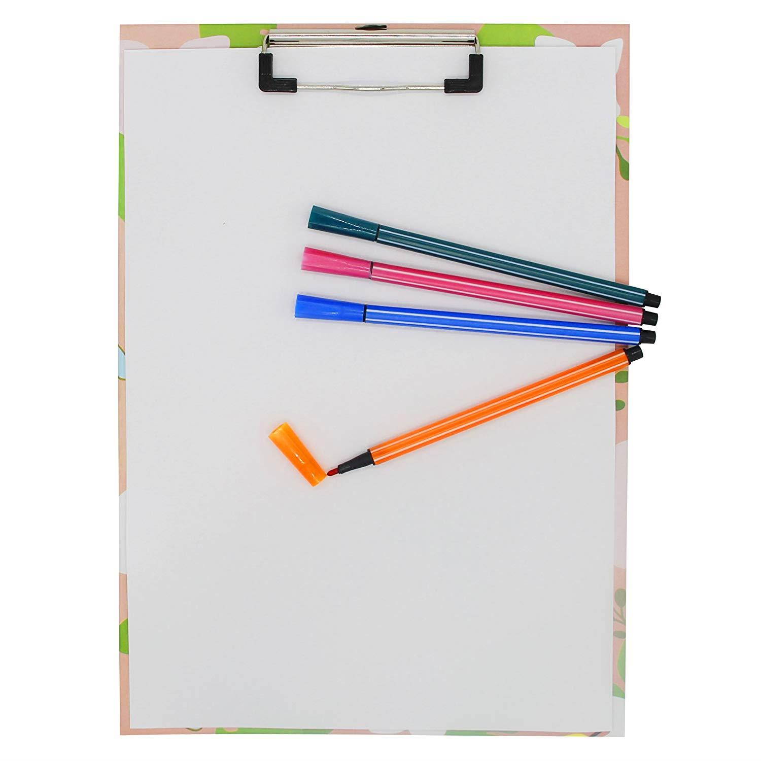 WIWAPLEX Paperboard Letter Size Colorful Clipboards Low Profile Clip 4PCS set, 8-5/8 by 12-1/4 inch