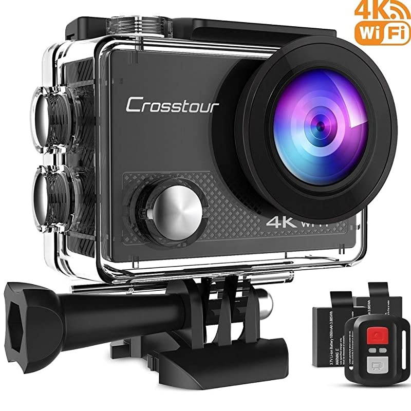Sports Action Camera 4K 20MP WiFi Vlogging Camera Underwater 40M with Remote Control IP68 Waterproof Case