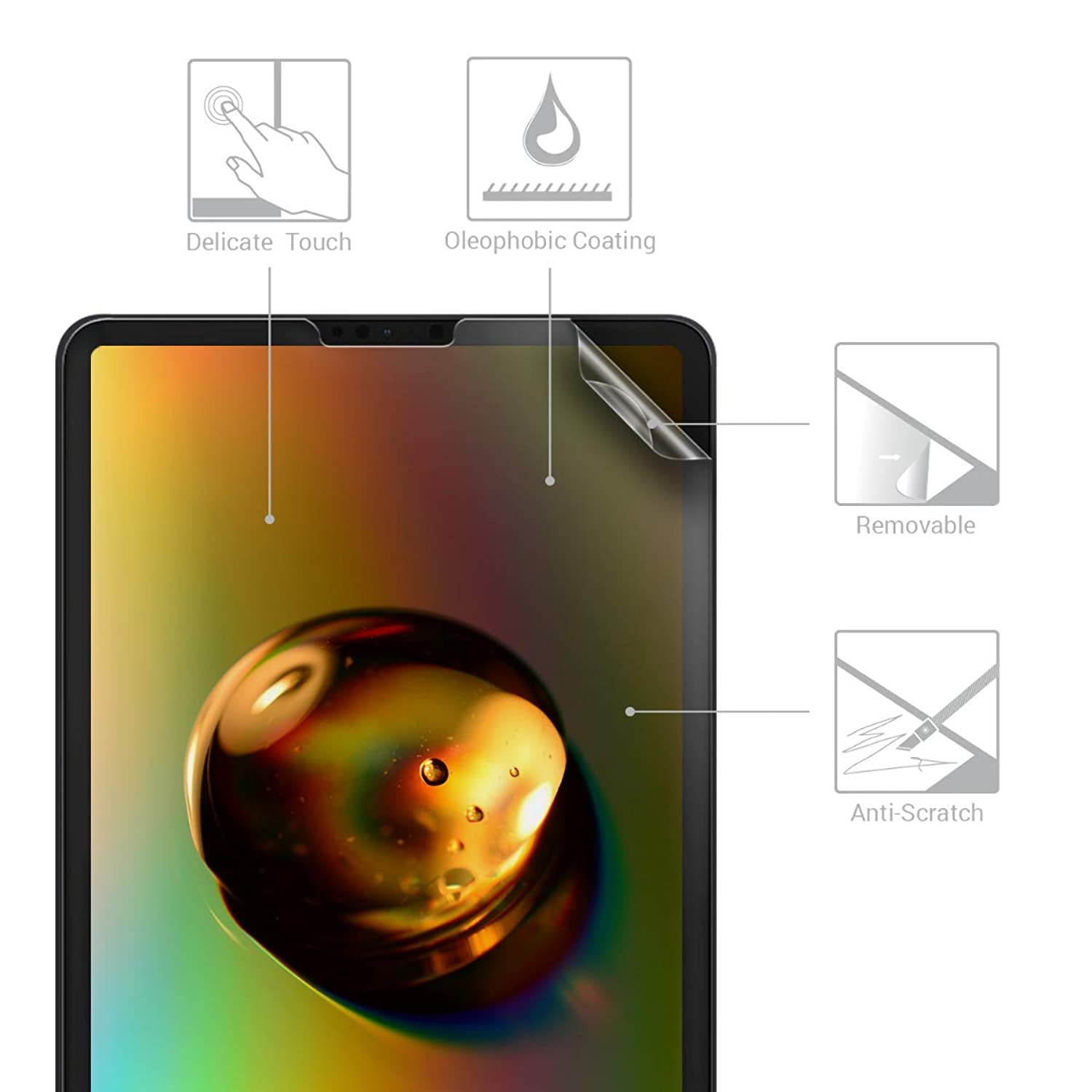 kwmobile 2X Screen Protectors Compatible with Apple iPad Pro 11" (2018) - Anti-Scratch, Anti-Fingerprint Matte Tablet Display Films