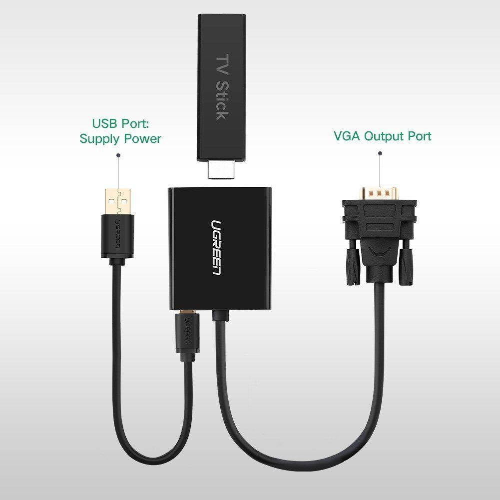 UGREEN Active HDMI Female to VGA Male Converter Adapter for TV Laptop PC Tablet
