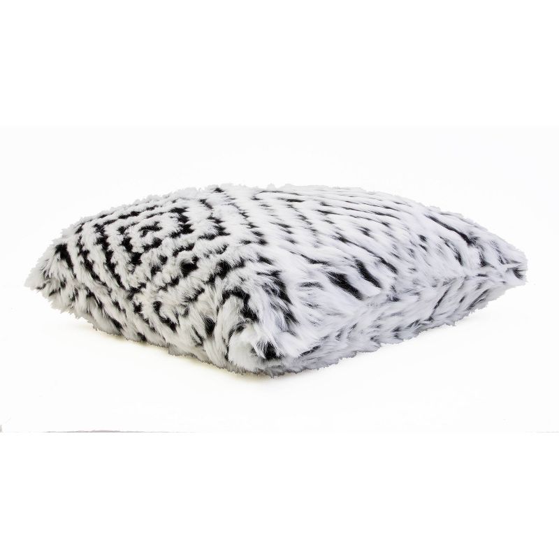 22"x22" Zola Faux Fur Pillow White/Black - Décor Therapy
