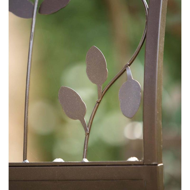 Plow & Hearth - Wide Arch Metal Garden Arbor with Tree of Life Design