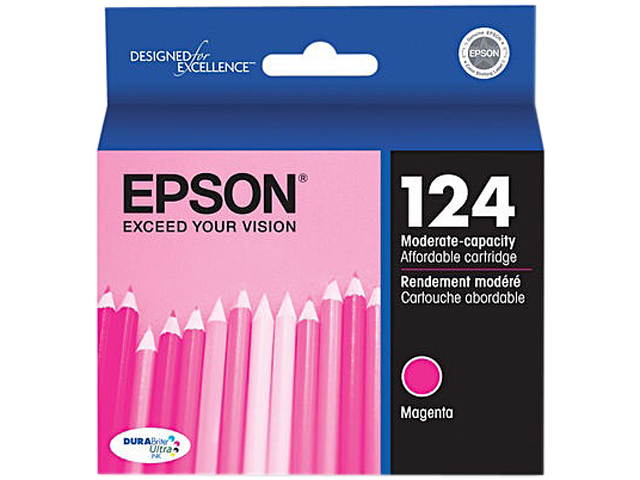 EPSON DURABrite Ultra 124 T124320S Ink Cartridges, 170 Pages - Magenta