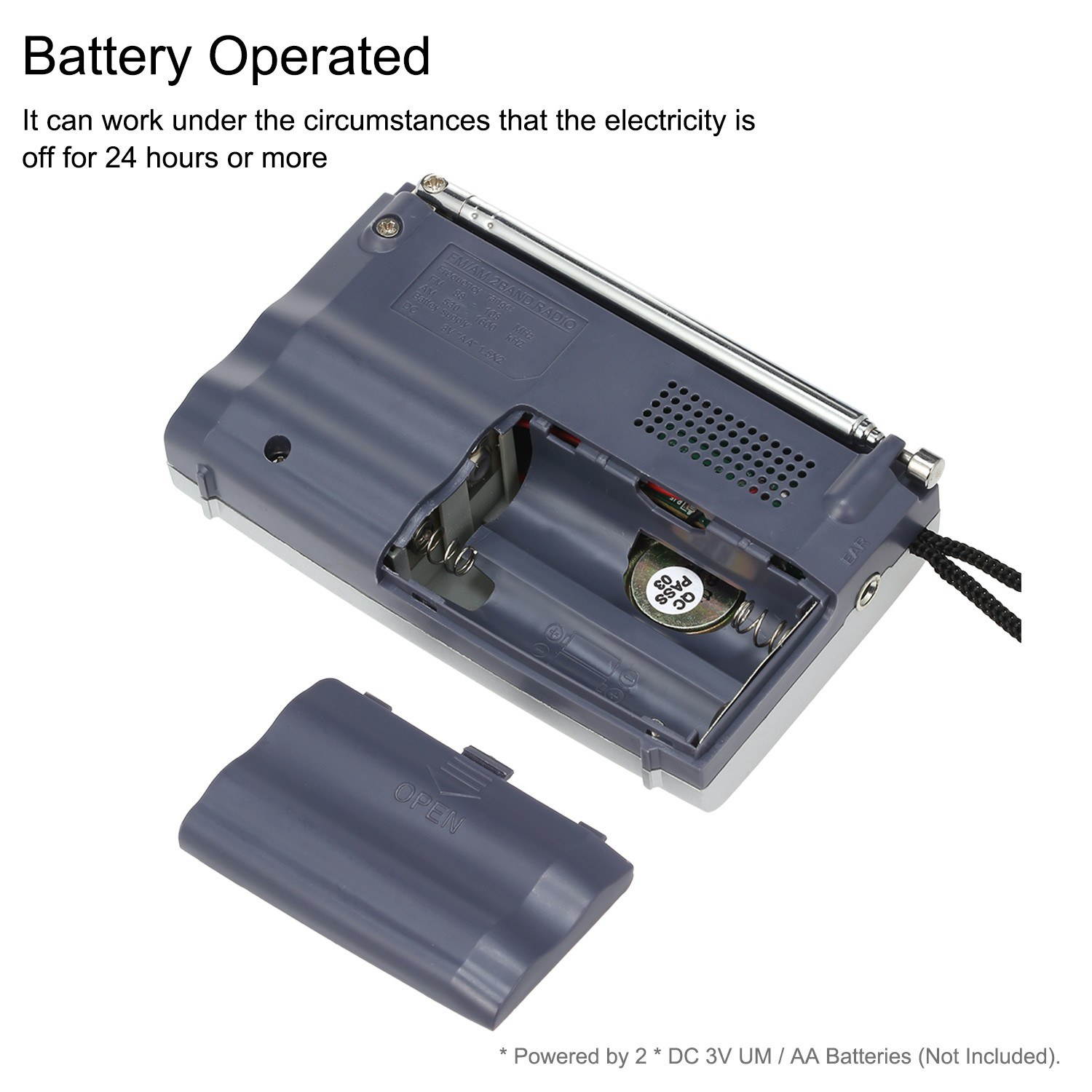 INDIN BC-R28 AM FM Radio Portable Pocket Radio Digital Music Player Mini Speaker for House & Outdoor