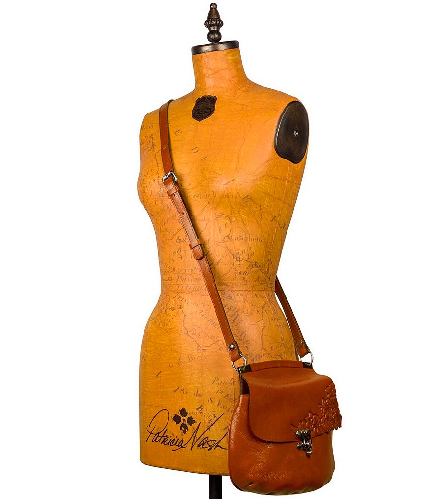 Patricia Nash Hand Cut Tan Collection Veneto Floral Crossbody Bag