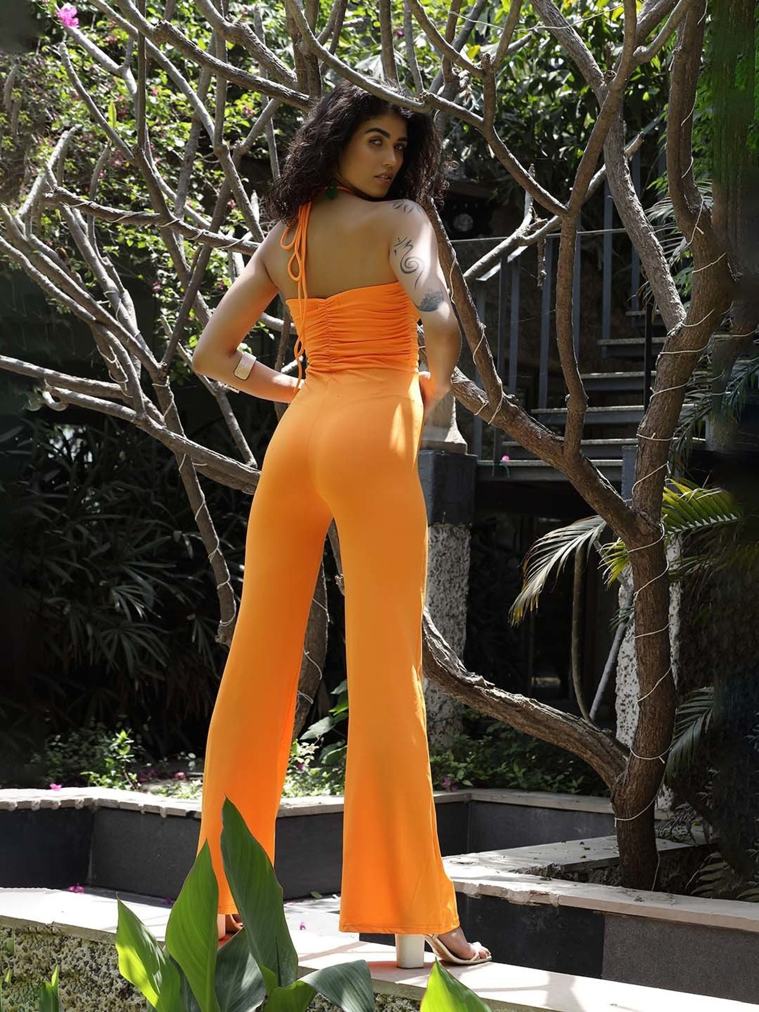 PRIZO Orange Maxi Jumpsuit