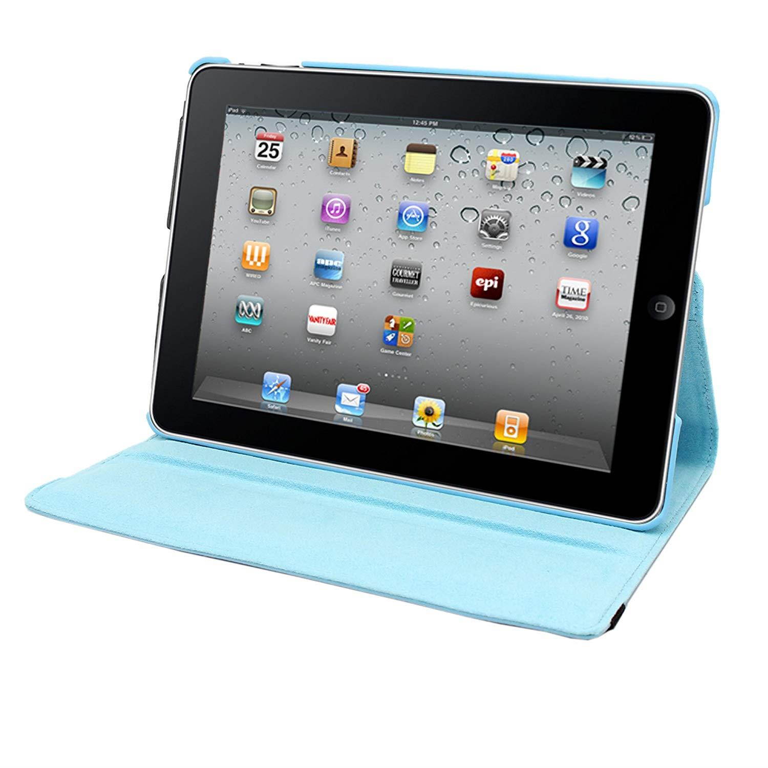 Natico iPad Mini IV 360 Case, Faux, Light Blue (60-IM4-360-LBL)
