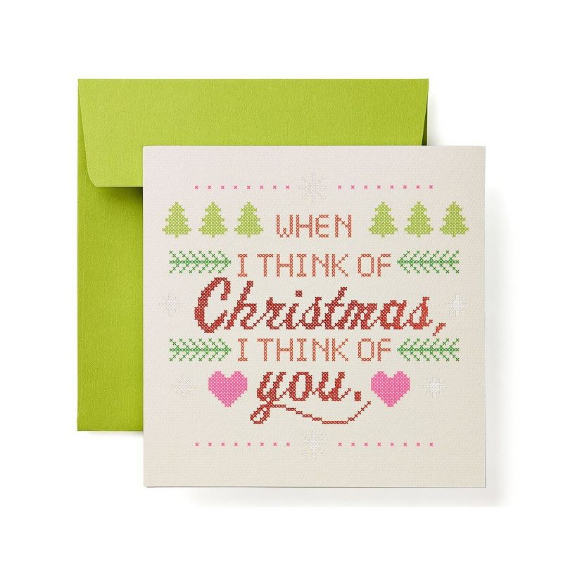 "I Think Of You" Cross Stitch Card