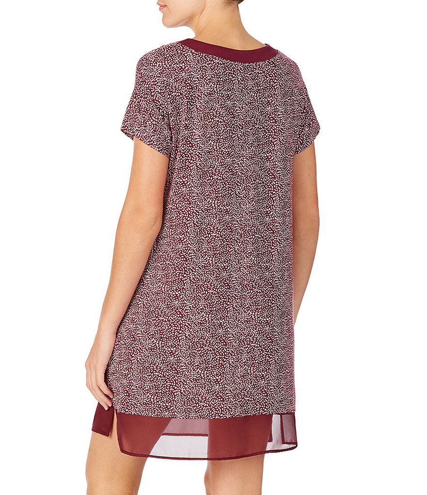 Sleep Sense Wallpaper Printed Short Sleeve Jersey Knit Sleepshirt