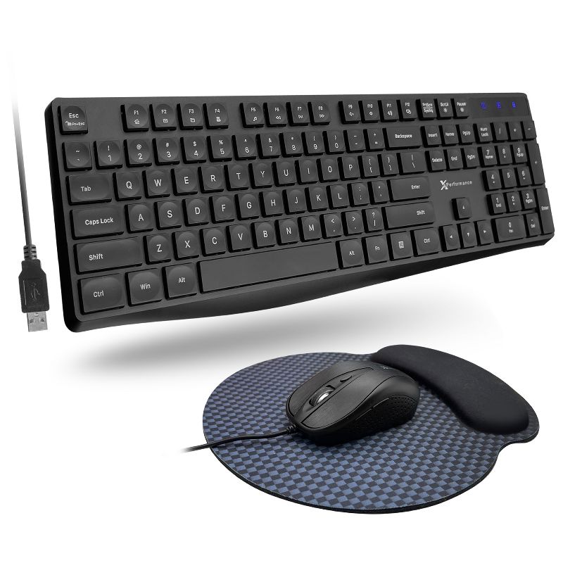 X9 Performance Full Size USB Keyboard, Mouse and Mouse Pad for PC
