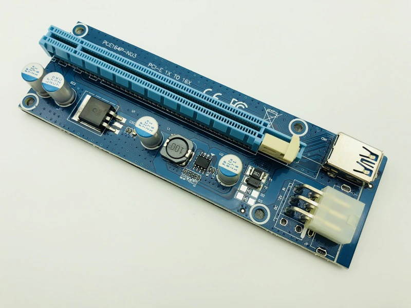 50PCS VER 006C PCI-E PCI E Express 1X to 16X Riser Card USB 3.0 Cable SATA to 6Pin Power Cable 60CM for BTC Bitcoin Miner Mining