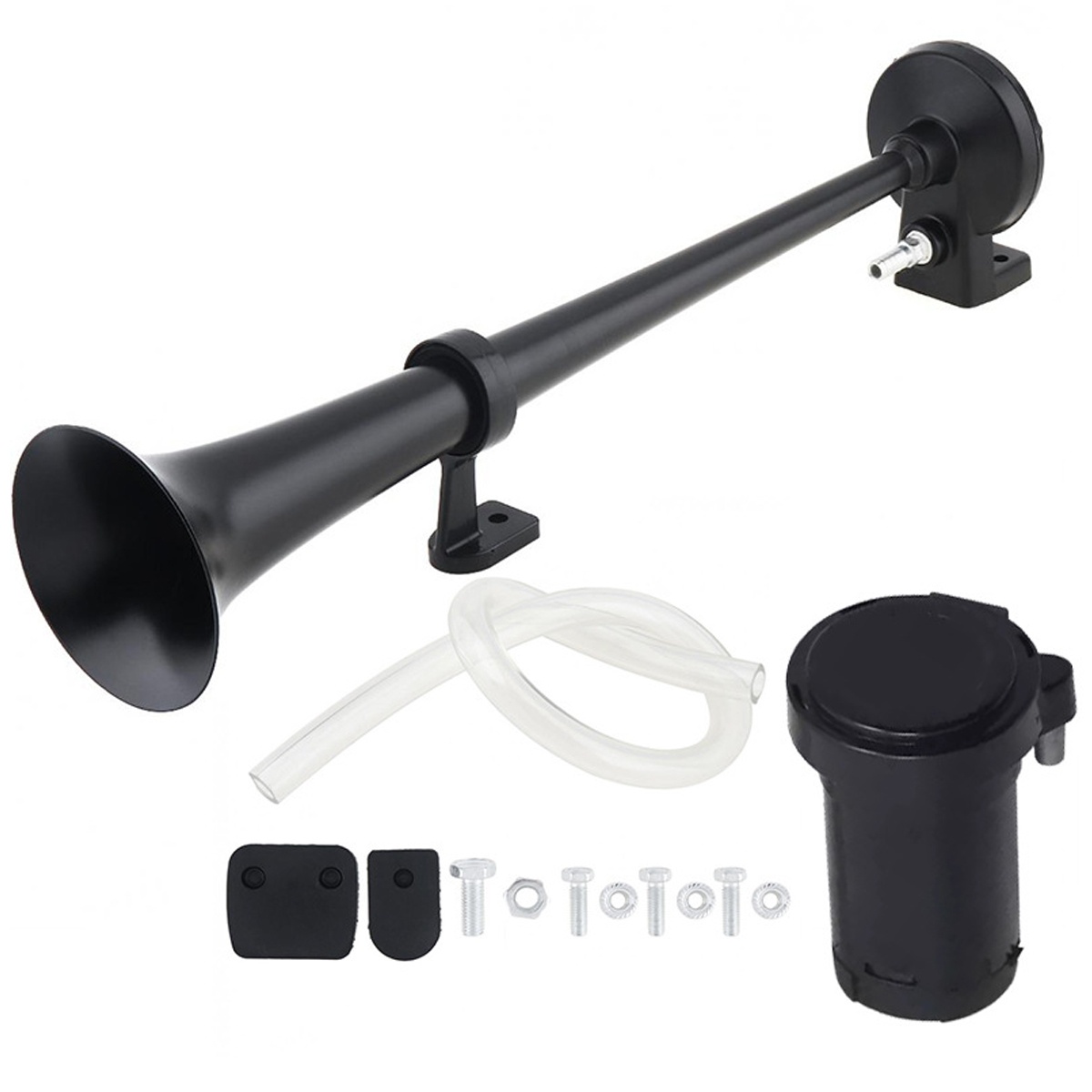 12V Electric Loud Horn Metal 150db For Truck Boat Car Universal Black