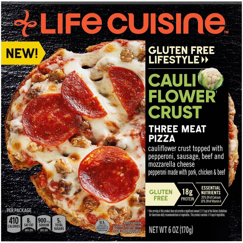 Life Cuisine Cauliflower Crust Three Meat Frozen Pizza - 6oz