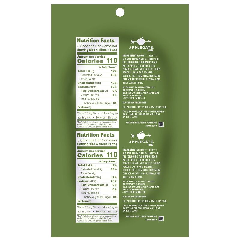 Applegate Natural Uncured Pork & Beef Pepperoni - 5oz