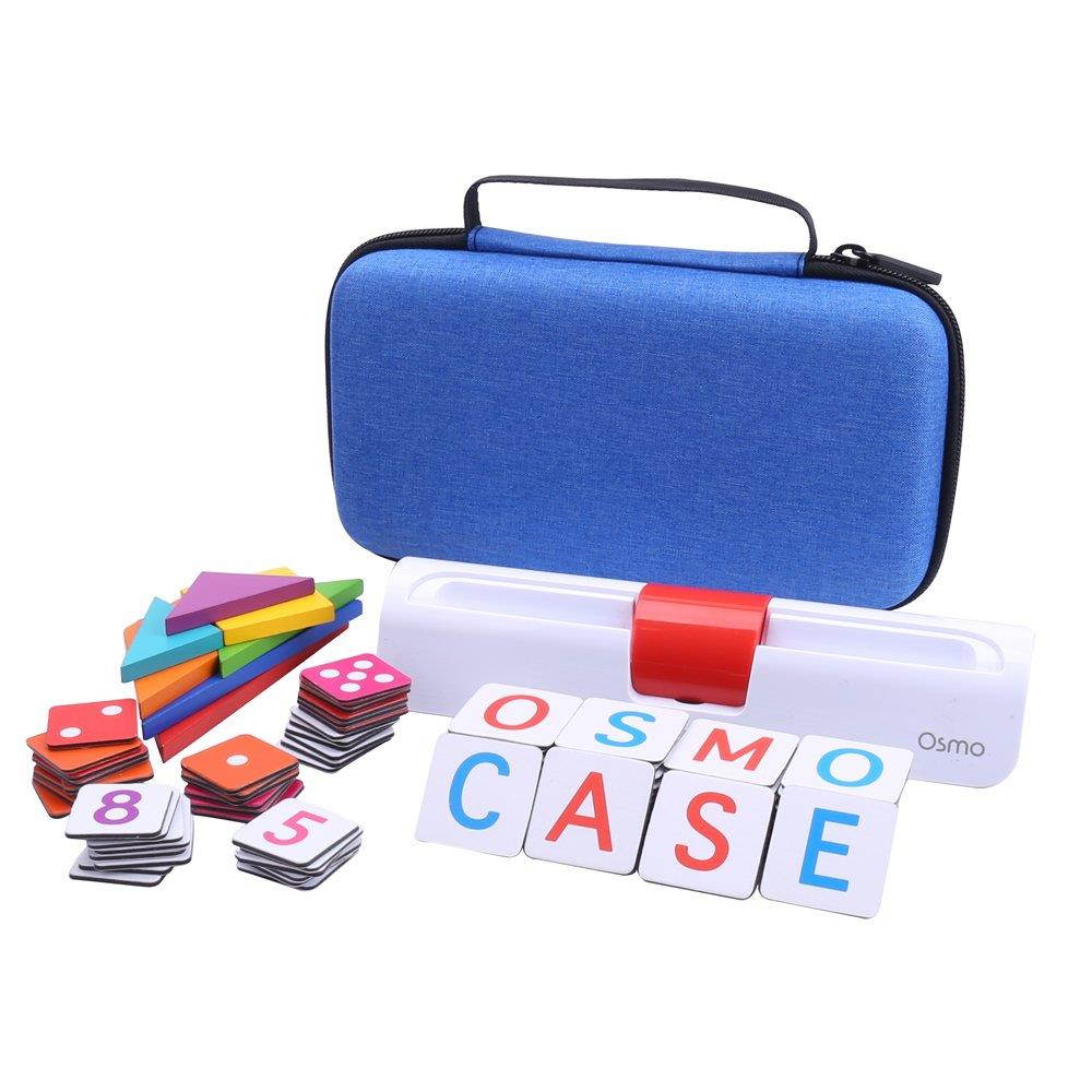 Aenllosi Storage Organizer Case for Osmo Genius Kit, fits OSMO Base/Starter/Numbers/Words/Tangram/Coding Awbie Game by (for OSMO Genius Set, Blue)