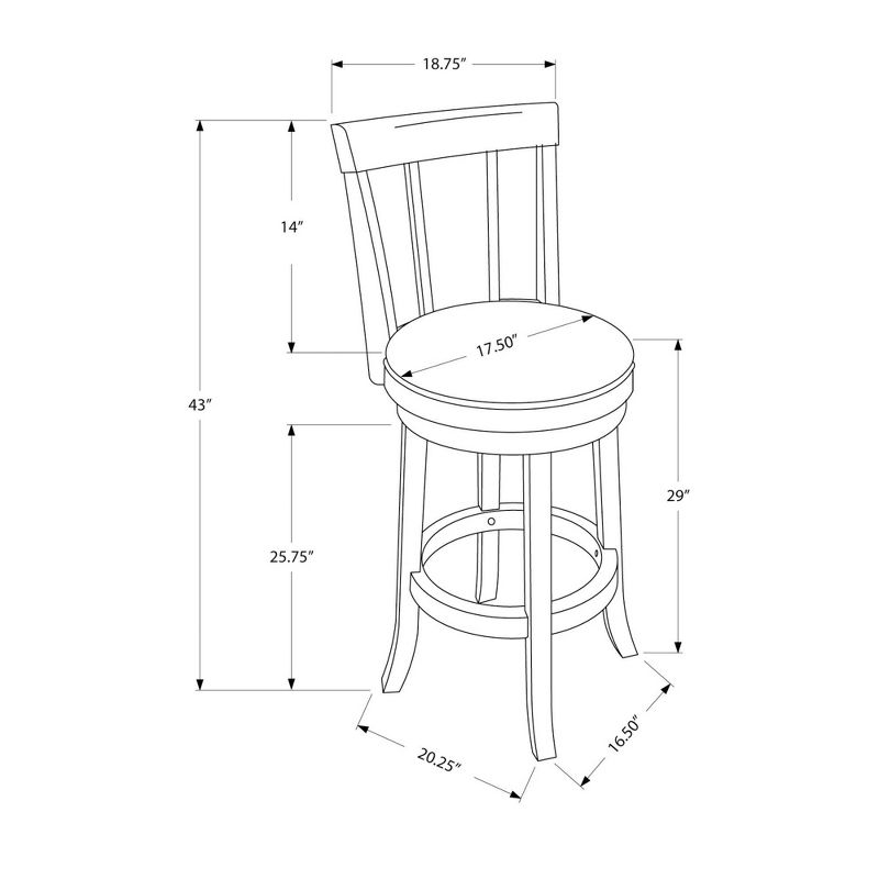 2pc 43"H Barstool Swivel Cappuccino - EveryRoom