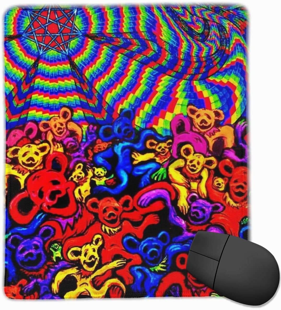 Grate-ful Dead Mouse Pad Dancing Bear Printed Mousepad Colorful Gaming Mouse Pads Non - Slip Rubber Base for Computer Game 7.1x8.7 in/18x22 cm