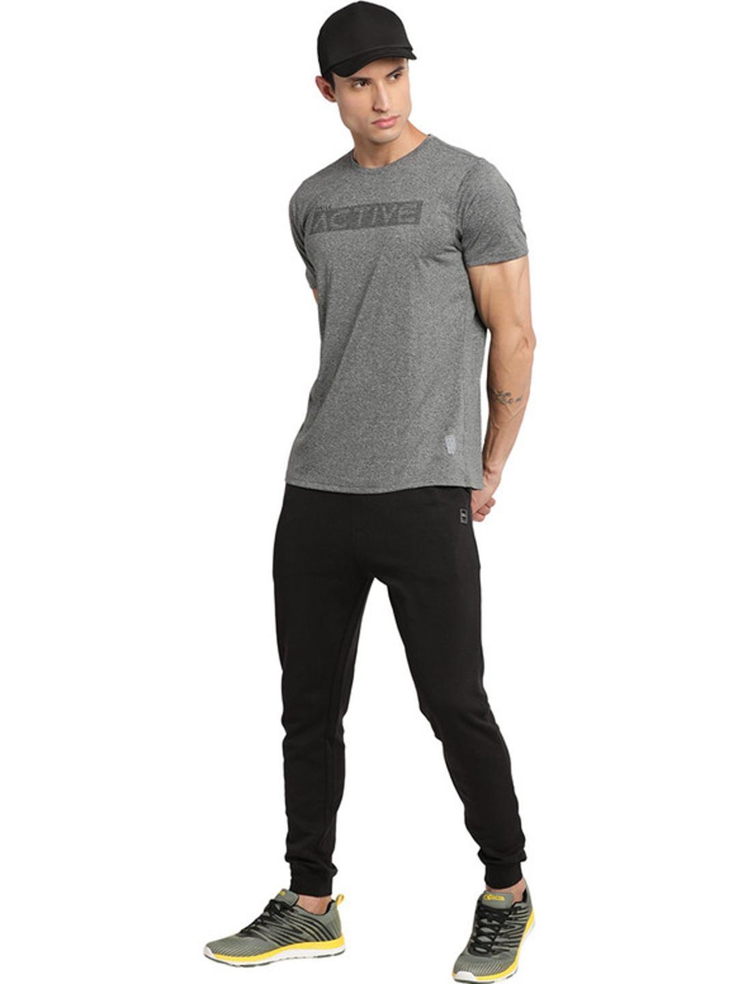 Turtle Grey Slim Fit Printed T-Shirts