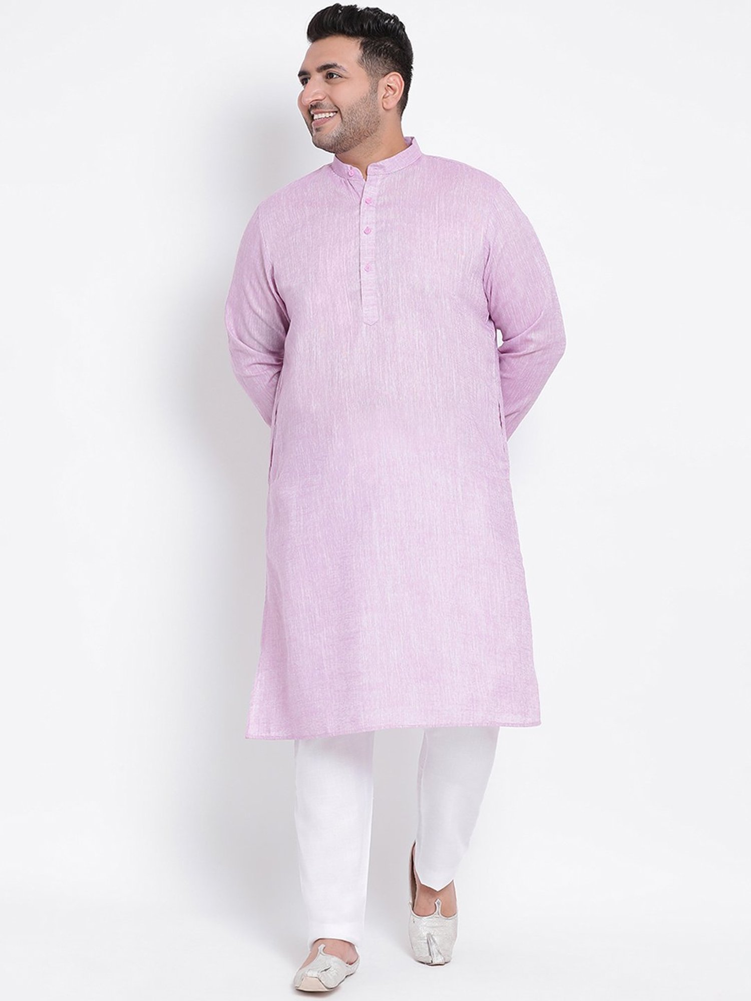 Manthan Red Full Sleeves Solid Kurta