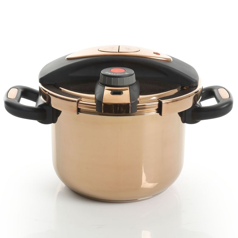 Kenmore Bloomfield 6 Quart Aluminum Pressure Cooker in Rose Gold