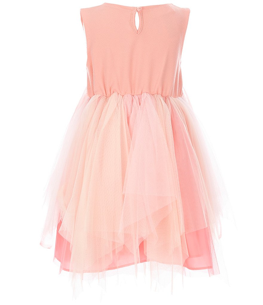 Bonnie Jean Little Girls 4-6X Short-Sleeve Cardigan & Foiled Textured Knit/Mesh Fit-And-Flare Dress Set