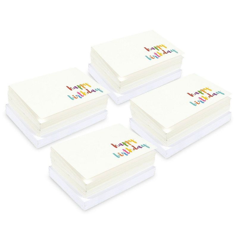 144-Pack Handwritten Designs Happy Birthday and Thank you Cards Assortment 4"x6"