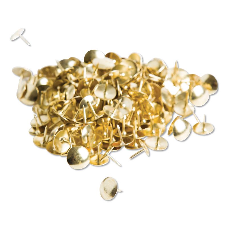U Brands Fashion Metal Thumbtacks, Metal, Gold, 3/8", 200/Pack 3091U0624