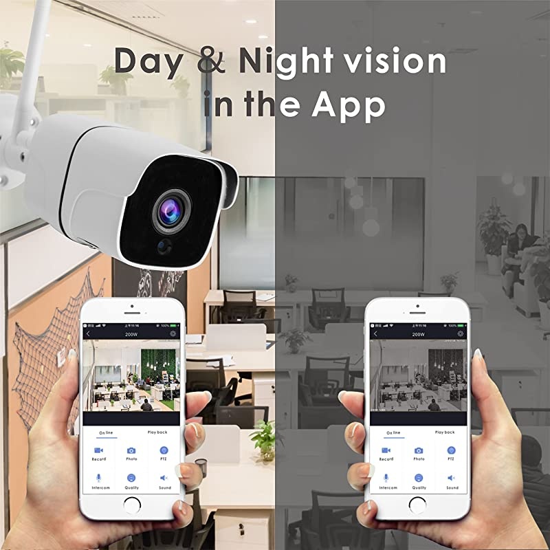 1080P WiFi IP Bullet Security Camera 2MP Onvif Network CCTV Camera IP66 Waterproof OutdoorIndoor 49ft IR Night Vision Audio inBuiltin Microphone Support Max 64GB SD CardExternal