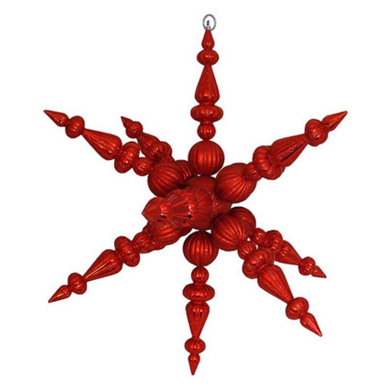 Vickerman 30" Red Shatterproof 3-Finish Radical 3D Snowflake Christmas Ornament