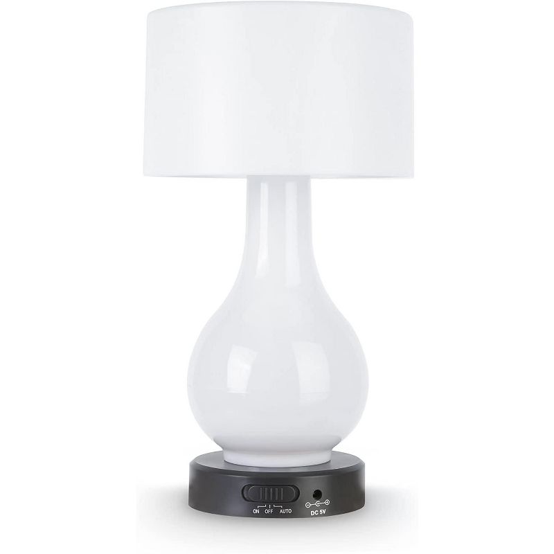 Ivation 6-LED Motion Sensing Small Table Lamp, Multi Zone Light: Body Only, Shade Only, or Both Body & Shade, Continuously White Light