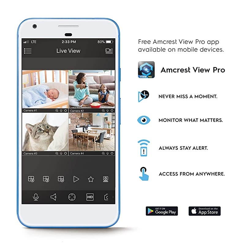Mini IP Camera, 1080P Indoor Network Mini Camera, 2MP Wired Security Surveillance Nanny Cam, 2.8mm Lens, 105&deg; Viewing Angle, 1080p @30fps, IP2M-PH822B (Black)