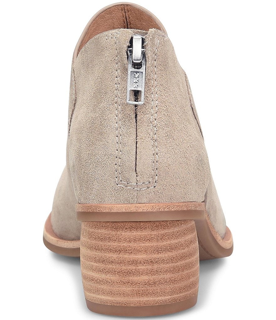 Sofft Carleigh Suede Rounded Stack Heel Peep Toe Pumps