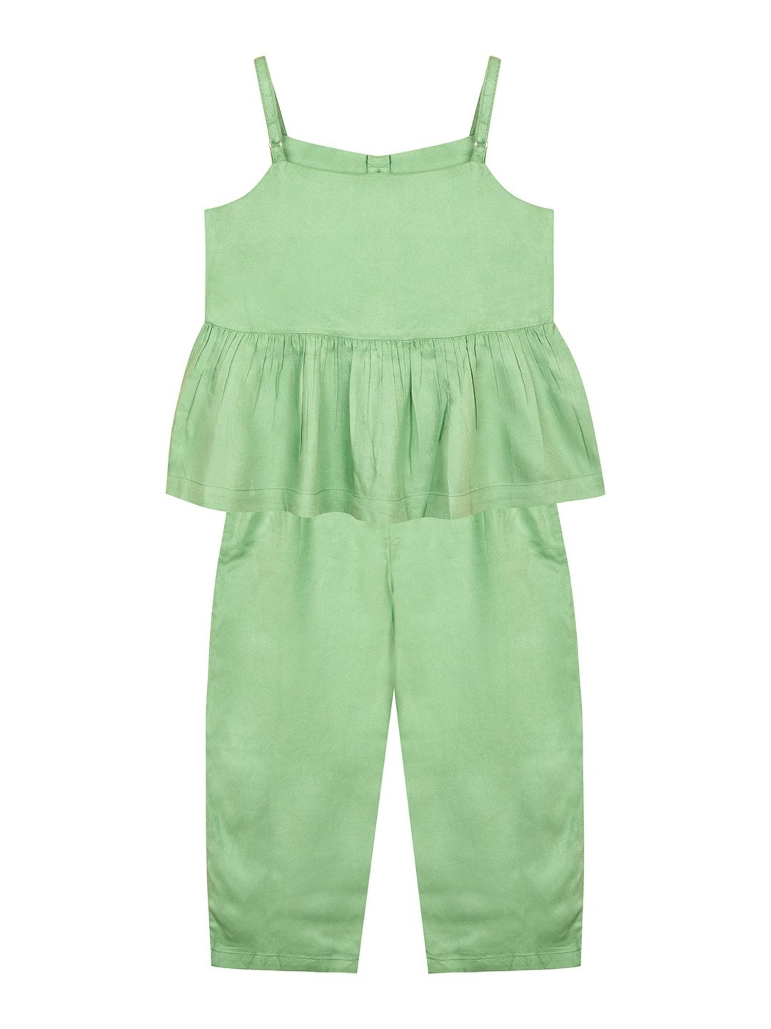 Budding Bees Kids Light Green Solid Top with Trousers