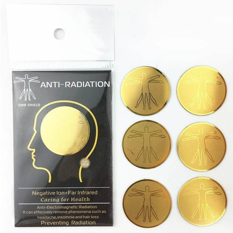 Anti Radiation Protector Shield Cell Phone Sticker EMF EMR Blocker, Anti Electromagnetic Radiation Shield Blocker for All Electronic Devices(Gold 5pcs)