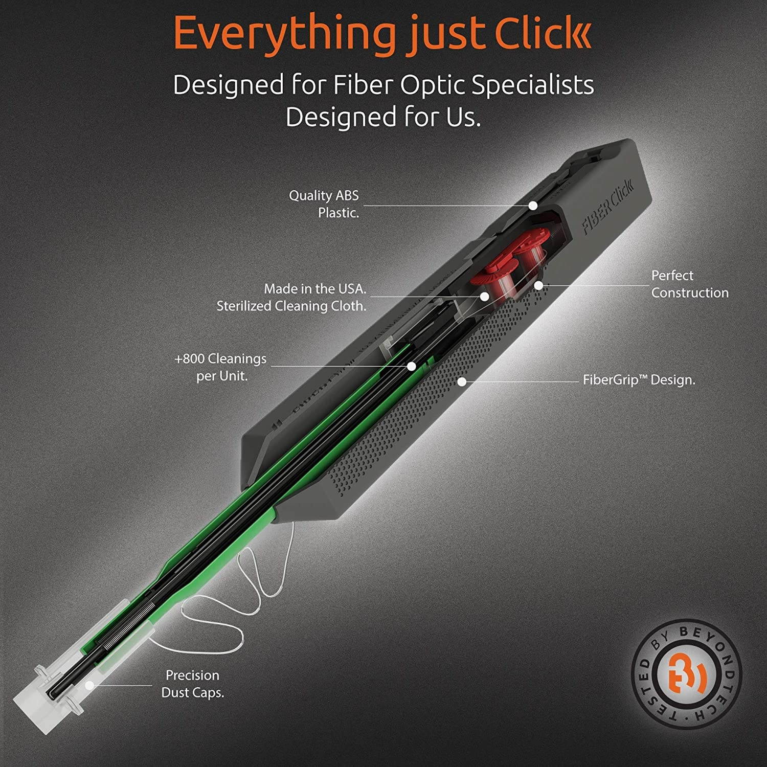 SC Fiber Cleaner Pen 2.5mm Compatible with (SC/ST/FC Fiber Optic Cleaner) - Beyondtech FiberClick Series