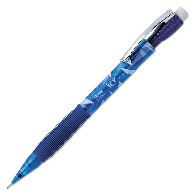 Pentel Icy Mechanical Pencil .5mm Trans Blue Dozen AL25TC