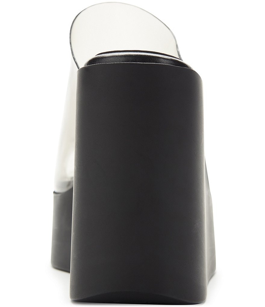 DKNY Pen Clear Vinyl Platform Wedge Sandals