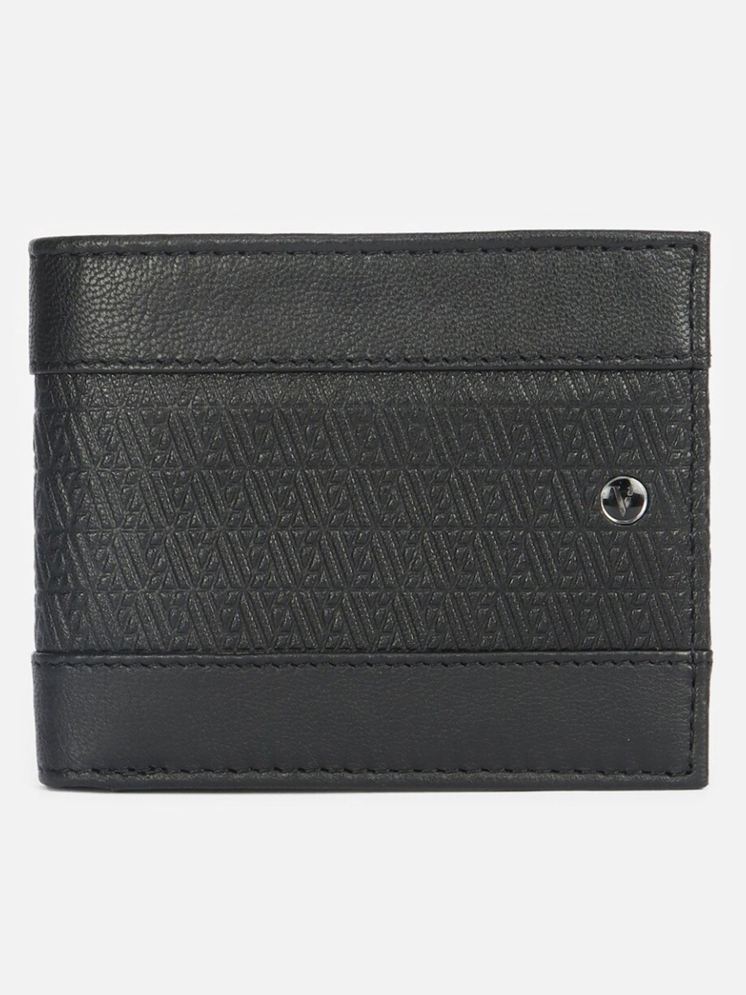 Van Heusen Black Leather Textured Bi-Fold Wallet