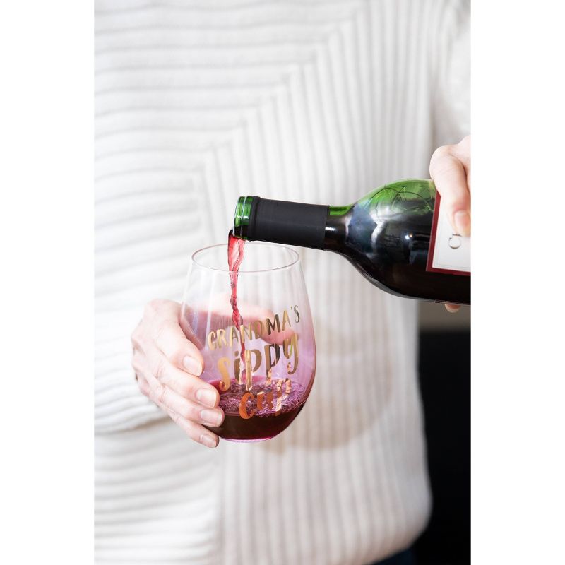 Pearhead Grandma's Sippy Cup Wine Glass 16 oz