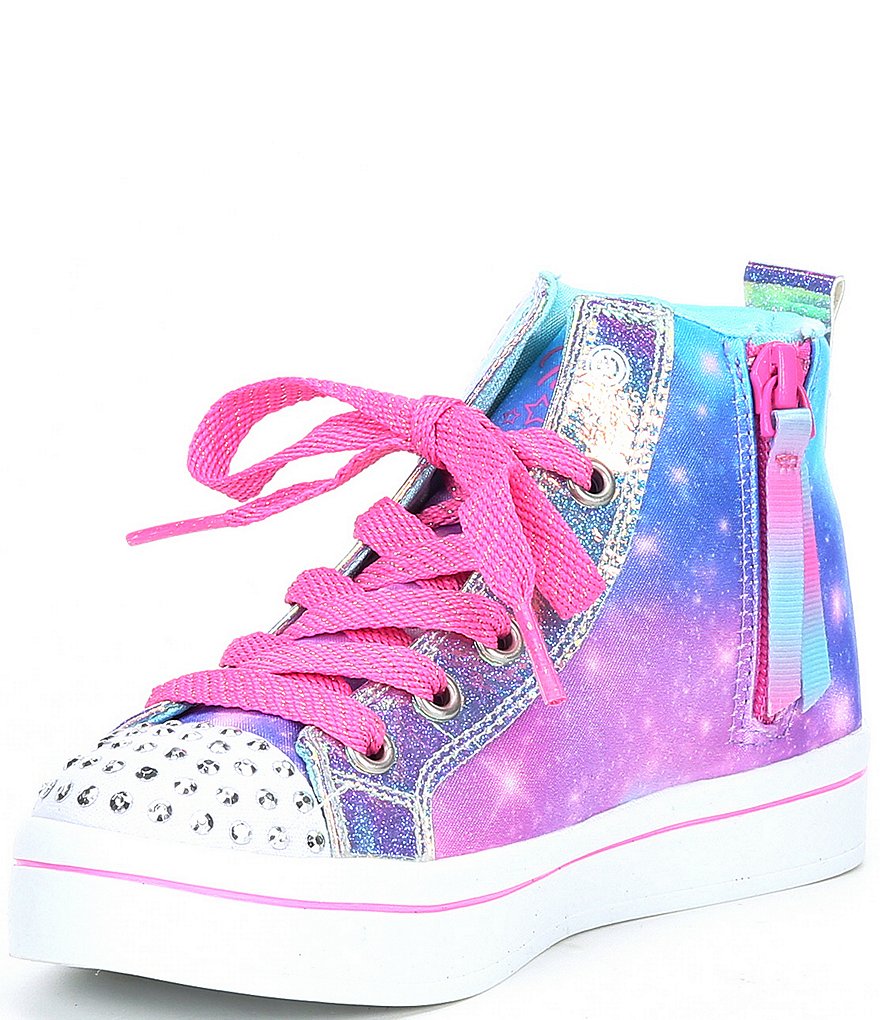 Skechers Girls' Twinkle Toes Twi-Lites 2.0- Brave & Strong Sparkle Light Up Hi Top Sneakers (Youth)