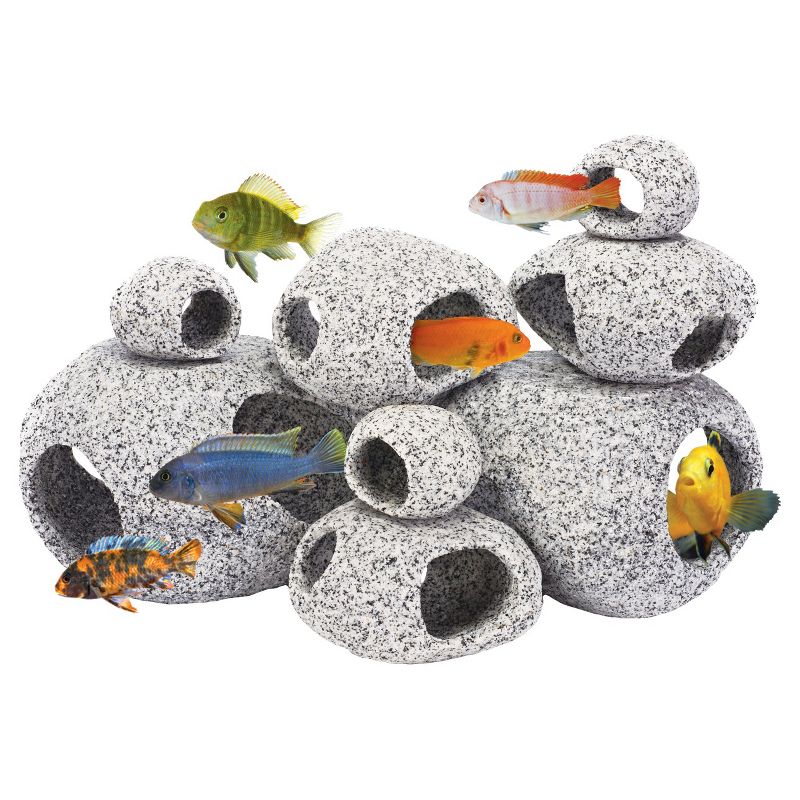 Penn-Plax Granite Stone Hide-Away PrePack Assortment - 8 ct